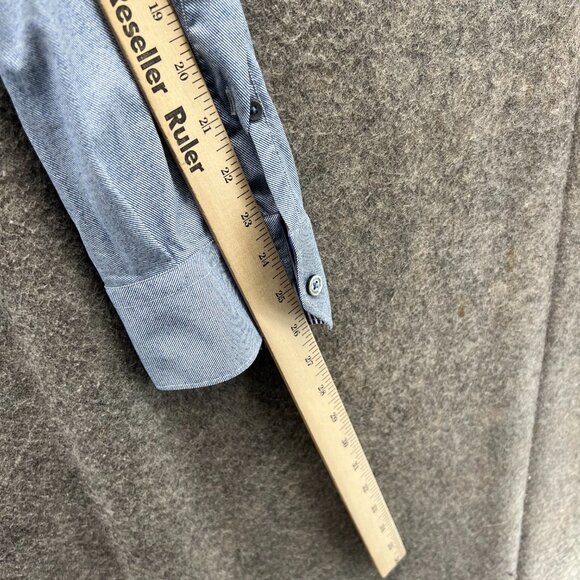 Bugatchi Shirt Mens Large Baby Blue Button Down Shaped Fit Preppy Dress Stretch - Picture 9 of 11